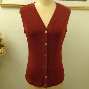 A.B.S Burgundy Button Down Vest